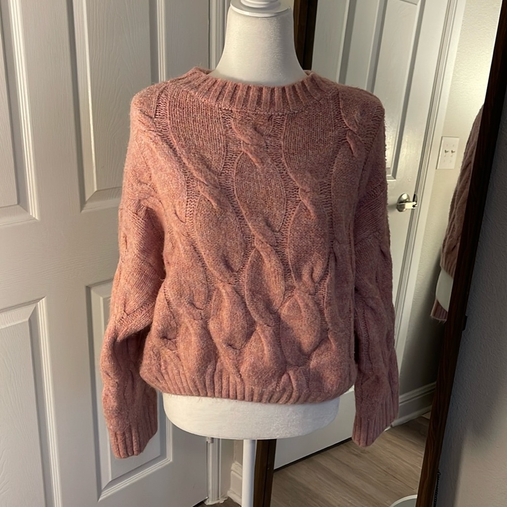 cozy pink sweater